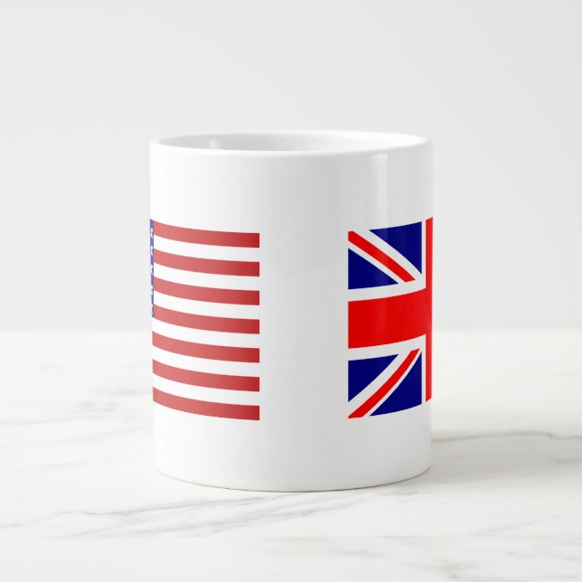 UK & USA Flags Side by Side Large Coffee Mug (Front)