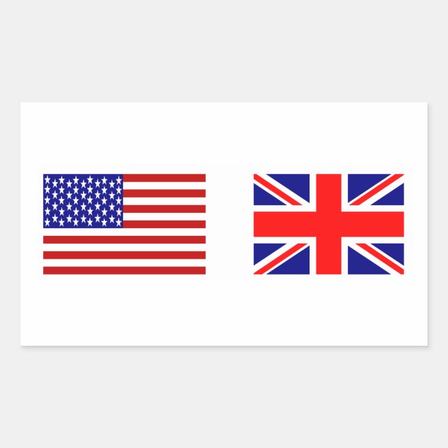 UK & USA Flags Side by Side Sticker (Front)