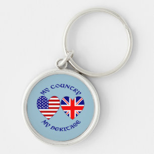 UK USA My Country My Heritage Keychain