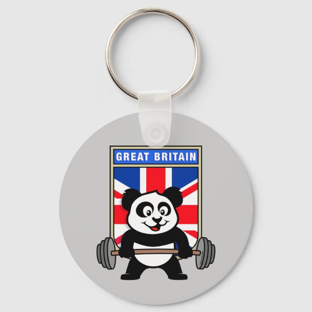 UK Weightlifting Panda Keychain (Front)