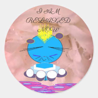 UKAT I AM RELAXED NOW CLASSIC ROUND STICKER
