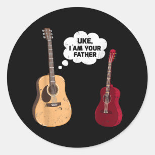 Uke I Am Your Father Funny Ukulele Guitar Music  Classic Round Sticker