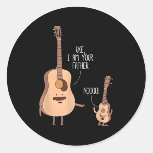 Uke I Am Your Father Guitar Music Classic Round Sticker