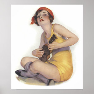 Uke Jouer Flapper Poster