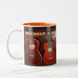 uke mug, life would Bflat Two-Tone Coffee Mug