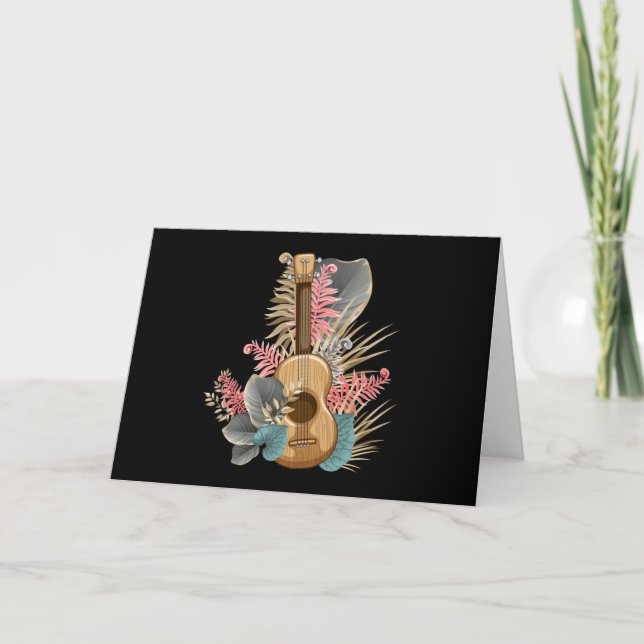 Uke Ukulele Guitar - Musician Guitarist Ukulele Card (Front)