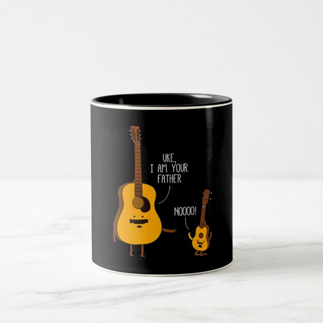 Uke Ukulele I'm Your Father Dad Gift Two-Tone Coffee Mug (Center)