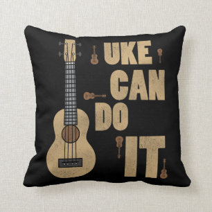 Ukelele Pun Uke Can Do It Funny Player Hawaiian Throw Pillow