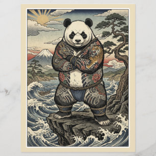 Ukiyo-e Art – Panda Japanese tattoo style- Flyer