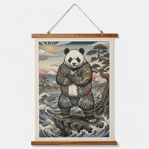 Ukiyo-e Art – Panda Japanese tattoo style- Hanging Tapestry