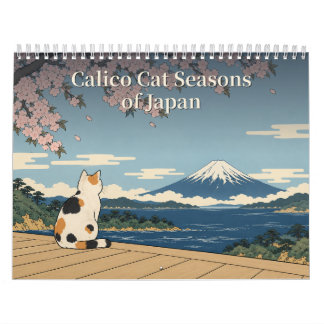 Ukiyo-e Calico Cat Japanese Seasons Art Calendar