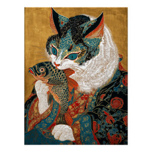 Ukiyo-e Cat   Japanese Art Poster