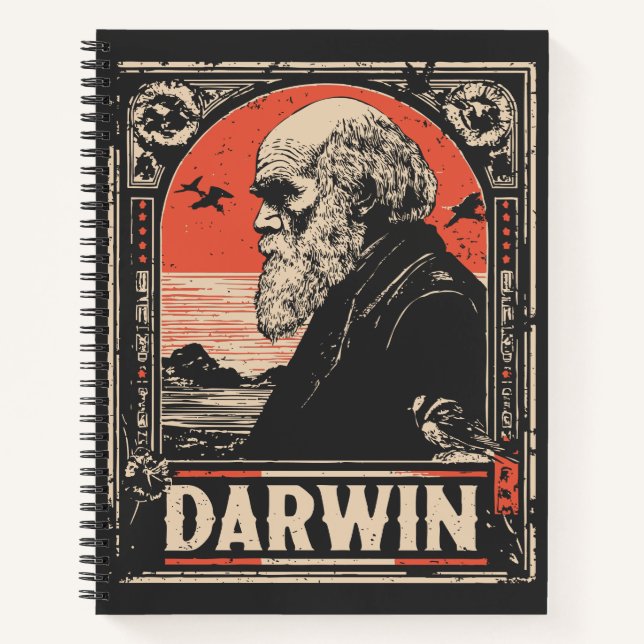Ukiyo-e Darwin | Evolution Theory Portrait Notebook (Front)