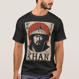 Ukiyo-e Genghis Khan   Mongolian Conqueror Portrai T-Shirt