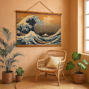 Ukiyo-e Great Wave Japanese Hokusai Ocean Decor  Hanging Tapestry