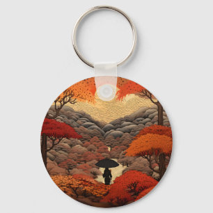 Ukiyo-e Japan autumn Keychain