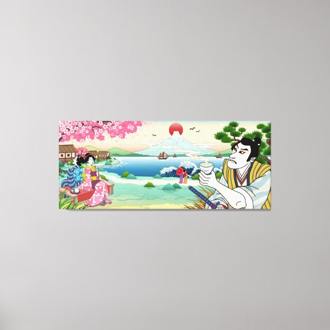 Ukiyo-e Japanese Style Art Canvas Print (Front)