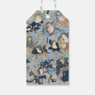 Ukiyo-e Warrior Frogs Antique Japanese Artwork Gift Tags