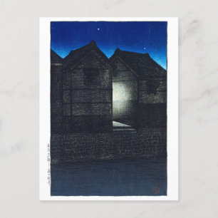 ukiyoe - hasui - C04 - Shinkawa Rive at Night - Postcard