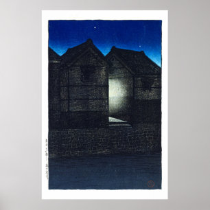 ukiyoe - hasui - C04 - Shinkawa Rive at Night -  Poster