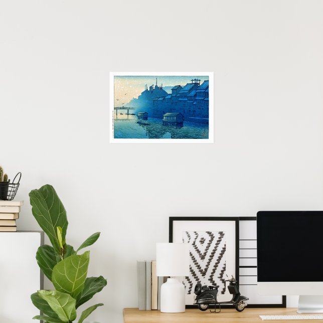 ukiyoe [hasui] C29 Morning at Dotonbori, Osaka Poster (Home Office)
