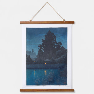 ukiyoe - hasui - m03 - Omiya in rain -  Hanging Tapestry