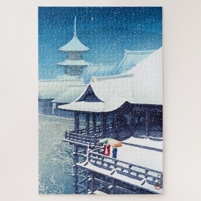 ukiyoe - hasui - m07 - Spring Snow -  Jigsaw Puzzle (Vertical)