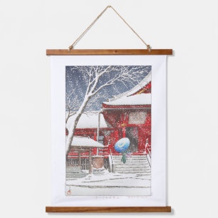 ukiyoe - hasui - m09 - Snow at Ueno Kiyomizudo -  Hanging Tapestry