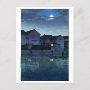 ukiyoe hasui n07 Matsue, Izumo (hazy moon) Postcard