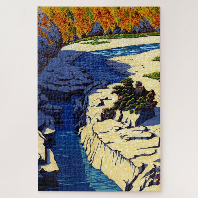 ukiyoe hasui n24 Nezame on the Kiso River Jigsaw Puzzle (Vertical)