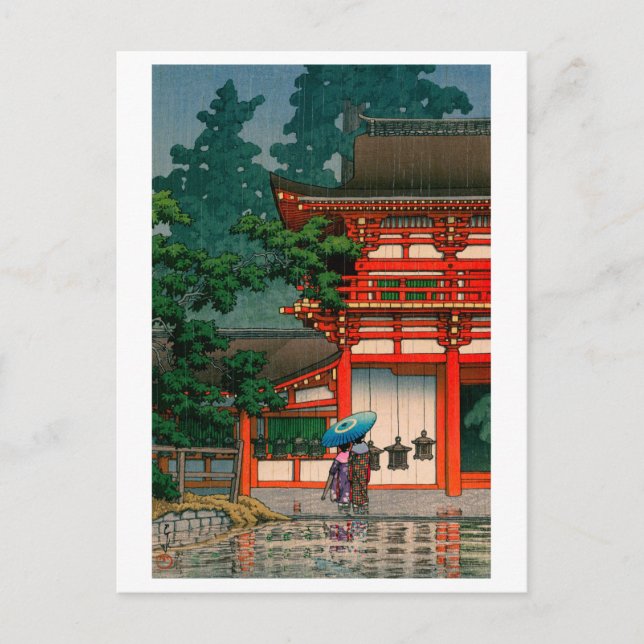 ukiyoe hasui No62 Kasuga Shrine in Nara Postcard (Front)
