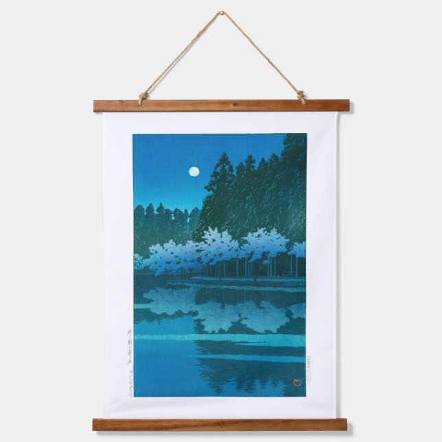 ukiyoe - hasui - No.19 Spring night at Inokashira Hanging Tapestry (Front)