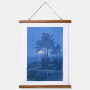 ukiyoe - hasui - No.20 Moonlit Night at Gamo - Hanging Tapestry