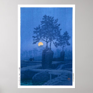 ukiyoe - hasui - No.20 Moonlit Night at Gamo - Poster
