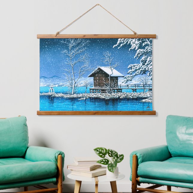 ukiyoe - hasui - No.28 Kansanomiya Shrine at ... Hanging Tapestry (Living Room)
