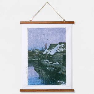 ukiyoe - hasui - No.41 Lingering Snow at Urayasu - Hanging Tapestry