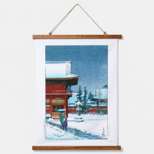 ukiyoe - hasui - No.43 Snow at Nezu Gongen Shrine  Hanging Tapestry