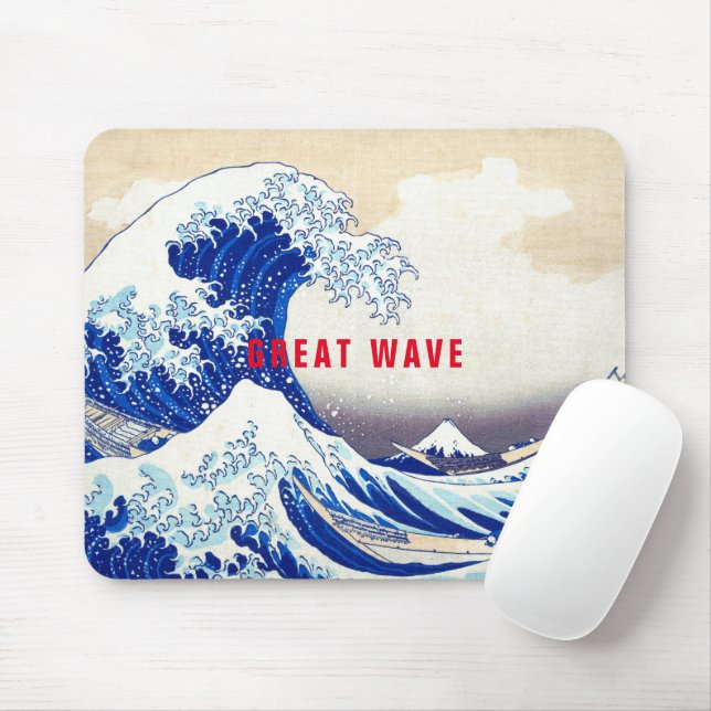 ukiyoe - Hokusai : No.21 Great Wave -  Mouse Pad (With Mouse)