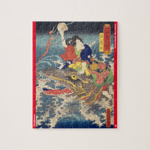 ukiyoe - Shiragikumaru - Japanese magician - Jigsaw Puzzle