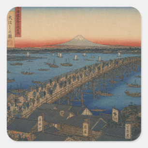 ukiyoe square sticker