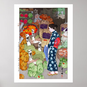ukiyoe - Yoshida - 16 - Honest Greengrocery, Nezu Poster