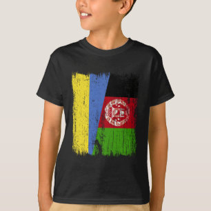 Ukraine Afghanistan Half Flag Ukrainian Afghan Her T-Shirt