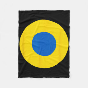 Ukraine Air Force Blue And Yellow Aircraft Roundel Fleece Blanket