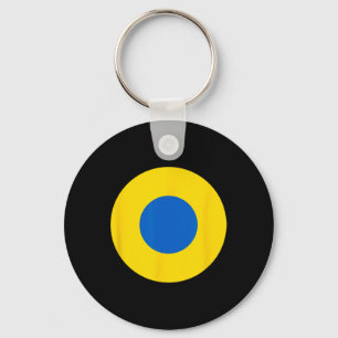 Ukraine Air Force Blue And Yellow Aircraft Roundel Keychain