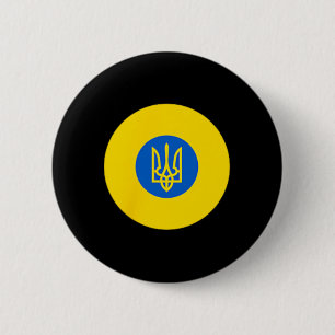 Ukraine Air Force Roundel Ukrainian Uaf Flag Color 2 Inch Round Button
