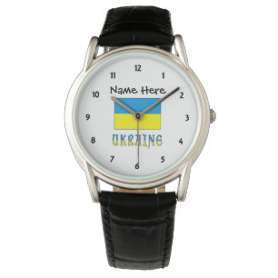 Ukraine and Ukrainian Flag Personalized  Watch