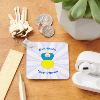 Ukraine Angel Slava Ukraini Glory to Ukraine Keychain