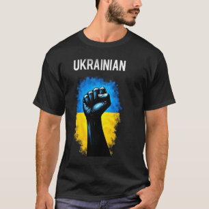 Ukraine Army Flag Trident Symbol Power Grip Ukrain T-Shirt