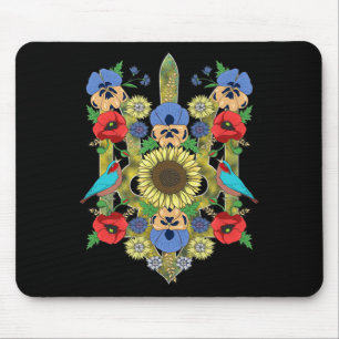 Ukraine Birds Sunflower Trysub Vintage Ukrainian V Mouse Pad