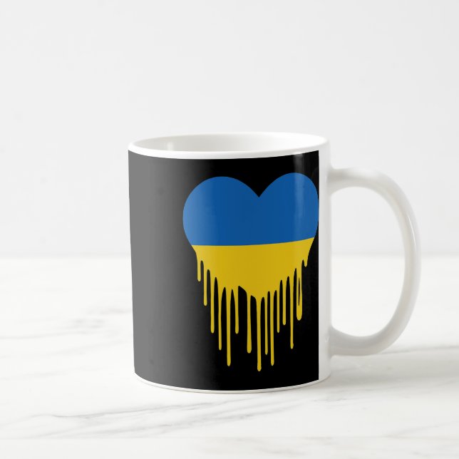 Ukraine Bleeding Heart Support And Stand With Ukra Coffee Mug (Right)